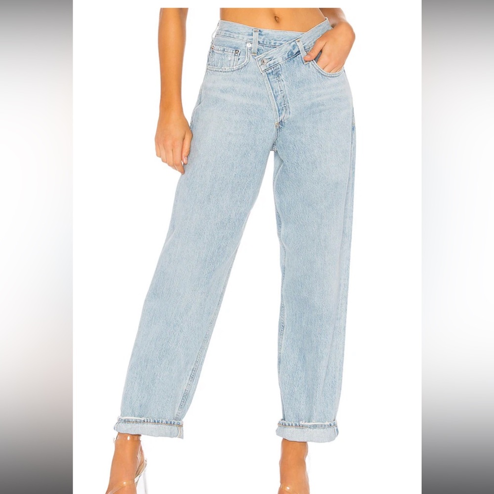 AGOLDE cross cross waist jeans